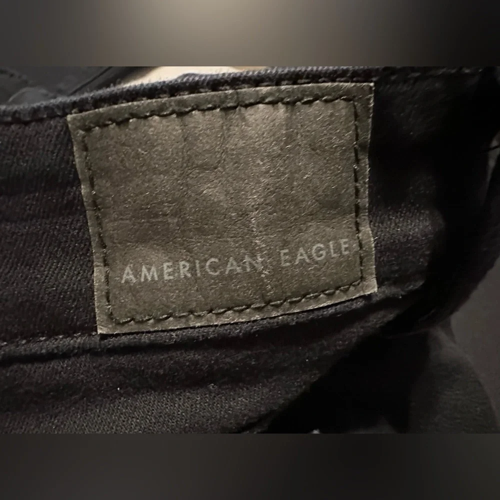 American Eagle Next Level Stretch High Rise Kick Boot Cut Black Jeans - Picture 3 of 8